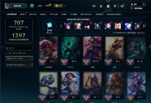 Esmeralda 2 com TODOS os Champs e 237 Skins +14 Vitoriosas - League of Legends LOL
