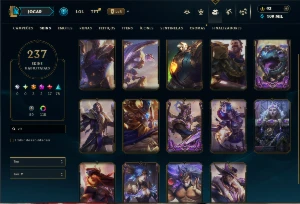 Esmeralda 2 com TODOS os Champs e 237 Skins +14 Vitoriosas - League of Legends LOL