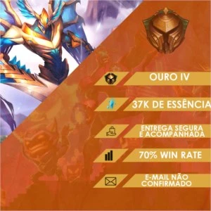 CONTA LOL - OURO 4 (37k E.A / 70% WR / EMAIL N VERIF) - League of Legends