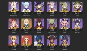 Conta LATE GAME com varias assinatura e MUITO Personagem UP - Genshin Impact