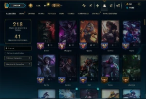 Esmeralda 4 com 135 Champs e 43 Skins +2 Prestigios - League of Legends LOL
