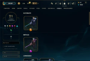 Esmeralda 4 com 135 Champs e 43 Skins +2 Prestigios - League of Legends LOL