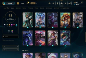 Esmeralda 4 com 135 Champs e 43 Skins +2 Prestigios - League of Legends LOL