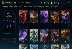 Esmeralda 4 com 135 Champs e 43 Skins +2 Prestigios - League of Legends LOL