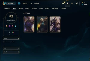 Conta bronze 1 com 120 Champs e 82 Skins + 3 Vitoriosas - League of Legends LOL