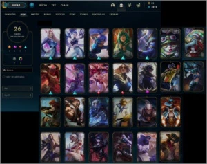 Conta Platina 1, Honra 3, 26 skins +Email - League of Legends LOL