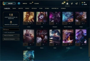 Conta Prata 2 com 26 Champs e 5 Skins + 4 Espolios - League of Legends LOL