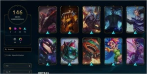LoL ouro 3, 146 skins - League of Legends