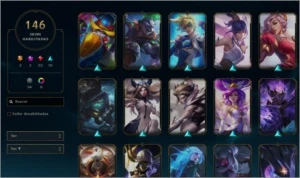 LoL ouro 3, 146 skins - League of Legends