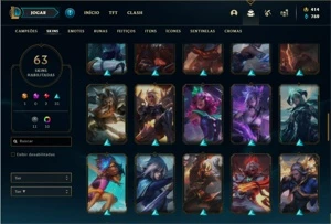 Conta Unranked com 106 Champs e 63 Skins - League of Legends LOL