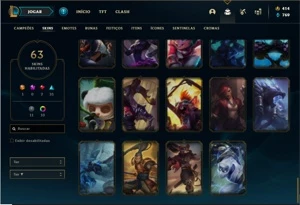 Conta Unranked com 106 Champs e 63 Skins - League of Legends LOL
