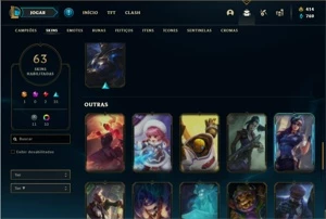 Conta Unranked com 106 Champs e 63 Skins - League of Legends LOL