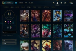 Conta Unranked com 106 Champs e 63 Skins - League of Legends LOL
