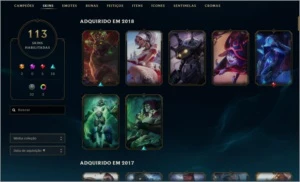 Conta lol atual plat 4 borda de diamante +100 skins - League of Legends
