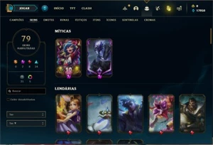 Conta diamante 4 com 110 Champs e 79 Skins - League of Legends LOL