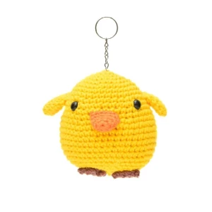Chaveiro Pintinho amarelo em amigurumi - Artesanato e Personalizados
