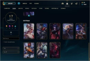 Conta prata 4 com 17 skins e 34 champs ( 160k de riven ) - League of Legends LOL