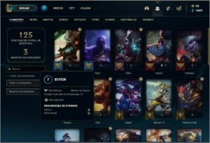 Conta prata 4 com 17 skins e 34 champs ( 160k de riven ) - League of Legends LOL