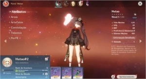 Contas Genshin Impact AR 5 com Hutao