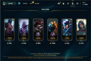 Conta ouro 2 com 24 Champs e 1 Skin + 7 Espolios - League of Legends LOL