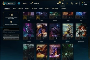 Conta ouro 2 com 24 Champs e 1 Skin + 7 Espolios - League of Legends LOL