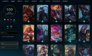 CONTA LOL - LVL 222 - 99 Champions - 100 Skins - FULL ACESSO - League of Legends