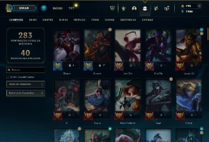 CONTA LOL - LVL 222 - 99 Champions - 100 Skins - FULL ACESSO - League of Legends