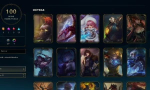 CONTA LOL - LVL 222 - 99 Champions - 100 Skins - FULL ACESSO - League of Legends