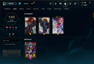 CONTA LOL - LVL 222 - 99 Champions - 100 Skins - FULL ACESSO - League of Legends