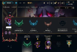 Esmeralda 4 com TODOS os Champs e 360 Skins ( Nivel 955 ) - League of Legends LOL