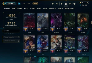 Esmeralda 4 com TODOS os Champs e 360 Skins ( Nivel 955 ) - League of Legends LOL