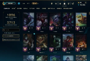 Esmeralda 4 com TODOS os Champs e 360 Skins ( Nivel 955 ) - League of Legends LOL