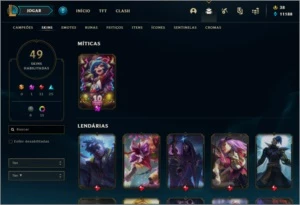Conta League of Legends Nv 222, Skins 49, Bronze I LOL