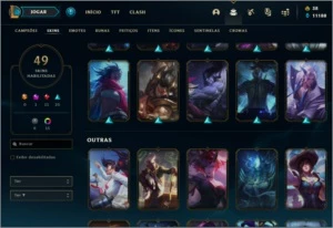 Conta League of Legends Nv 222, Skins 49, Bronze I LOL