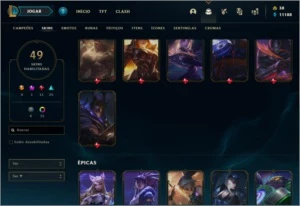 Conta League of Legends Nv 222, Skins 49, Bronze I LOL