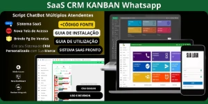 SaaS CRM KANBAN  [conteúdo removido]  (Multi-Contas/Kanban/Chatbot/Envios) - Outros