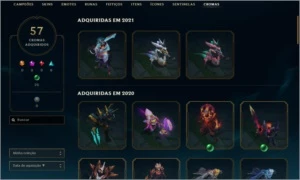 Conta ouro III 370+ skins com lendárias míticas ultimates - League of Legends LOL