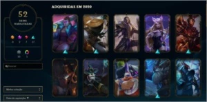 Conta Gold,mmr bom,105 campeões,25 skins boas 52 no total - League of Legends LOL