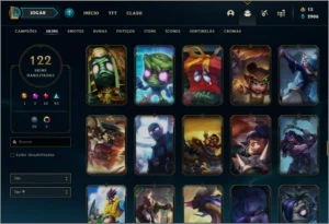 Conta prata 3 com 122 skins e 86 champs - League of Legends LOL