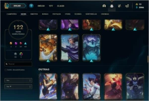 Conta prata 3 com 122 skins e 86 champs - League of Legends LOL