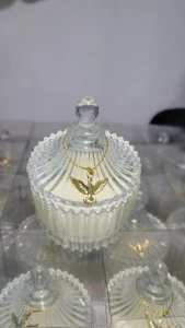 Vela Aromática Artesanal em Bomboniere de Vidro - Artesanato e Personalizados