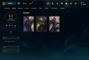 Conta Unrnaked com 100 Champs e 63 Skins + 3 Vitoriosas - League of Legends LOL
