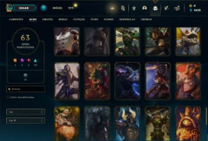 Conta Unrnaked com 100 Champs e 63 Skins + 3 Vitoriosas - League of Legends LOL