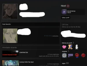 Conta steam 14 anos 88 jogos