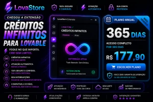 Extensão Lovable Créditos Infinitos | LovaStore - 365 dias - Inteligência Artificial