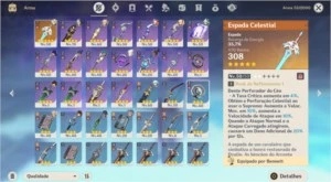 Conta Genshin *AR 43* = Zhongli,Shogun Raiden, Skyward Sword - Genshin Impact
