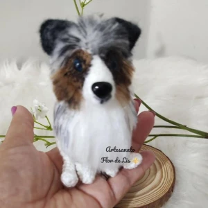 Miniatura Pastor Belga - Amigurumi de Crochê com Feltragem - Artesanato e Personalizados