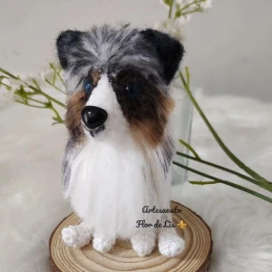 Miniatura Pastor Belga - Amigurumi de Crochê com Feltragem - Artesanato e Personalizados
