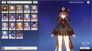AR37 com Hu Tao, Qiqi, Keqing e Livro 5* - Genshin Impact