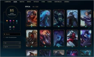 Conta League of Legends GOLD 2 / 126 campeões / 85 skins LOL